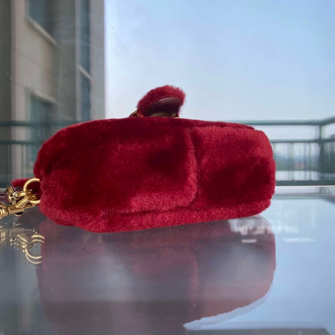 Coach Shearing Tabby Small Furry Little Cutie Handbag - Red 99429 | Sandra Bags - Image 3