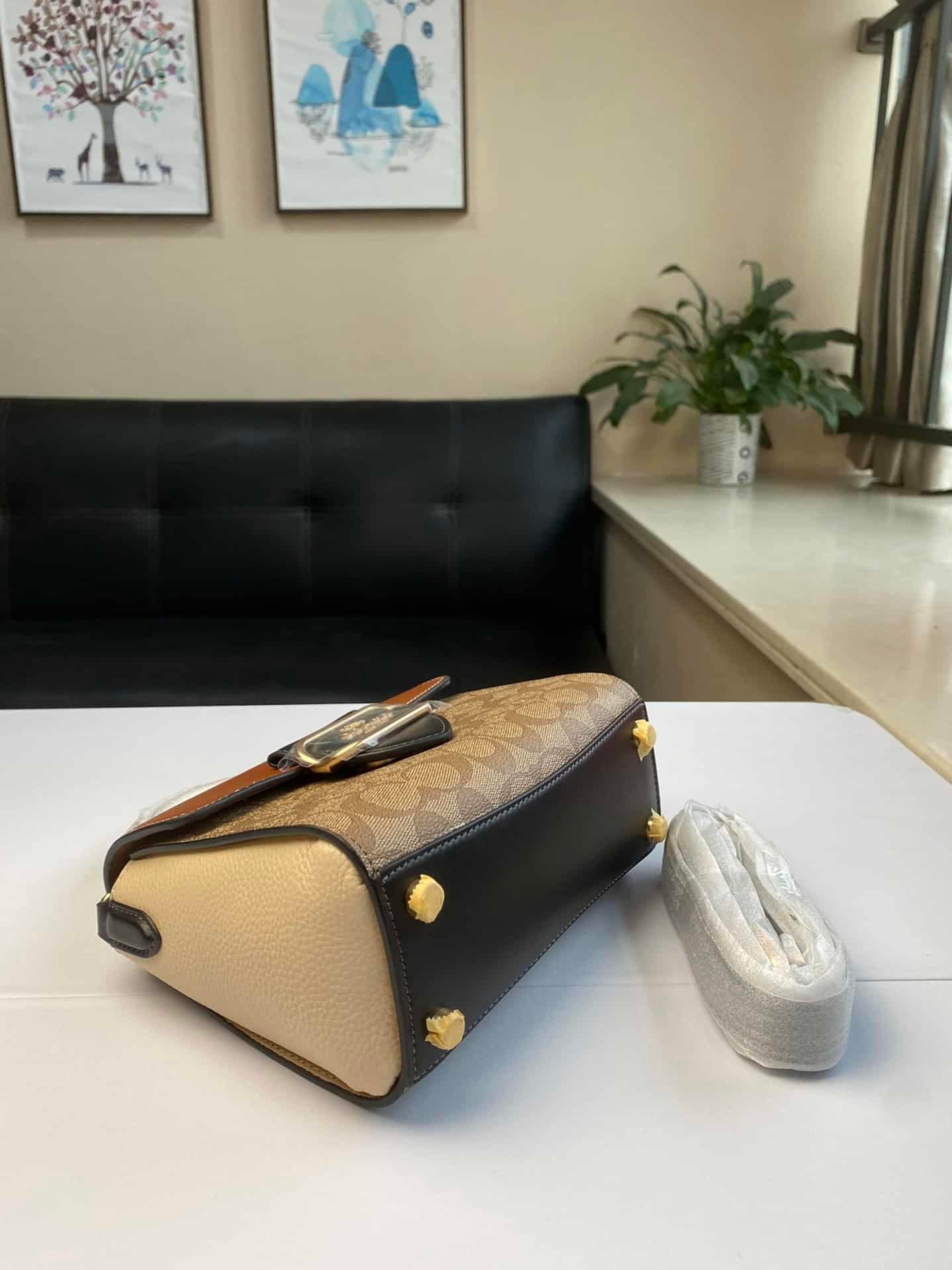 Coach Klare Flip Small Square Bag - Brown 43789 | Sandra Bags - Image 4