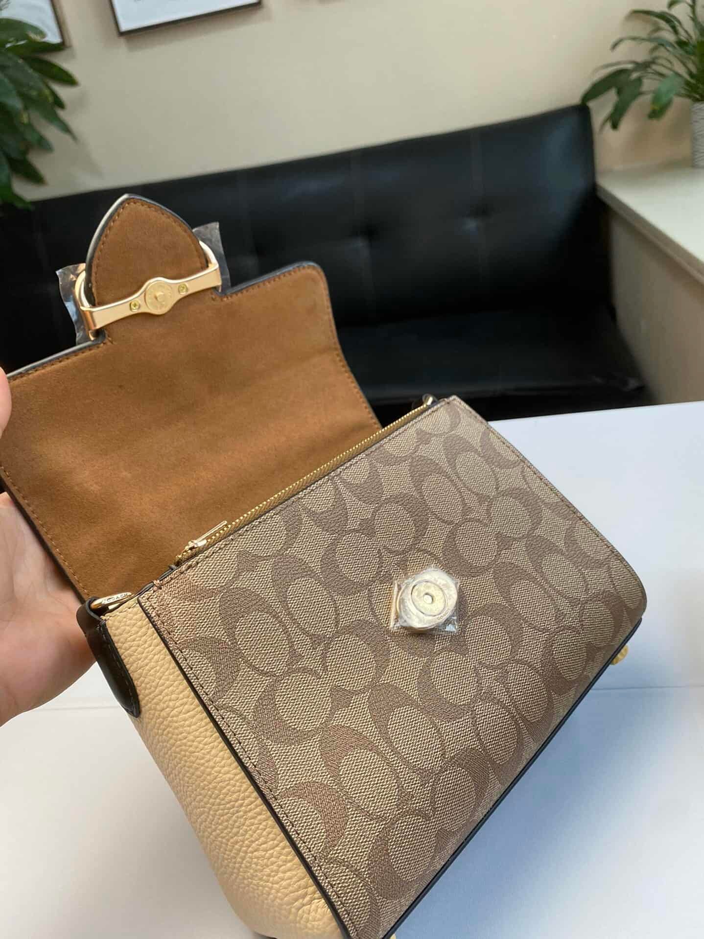 Coach Klare Flip Small Square Bag - Brown 43789 | Sandra Bags - Image 3