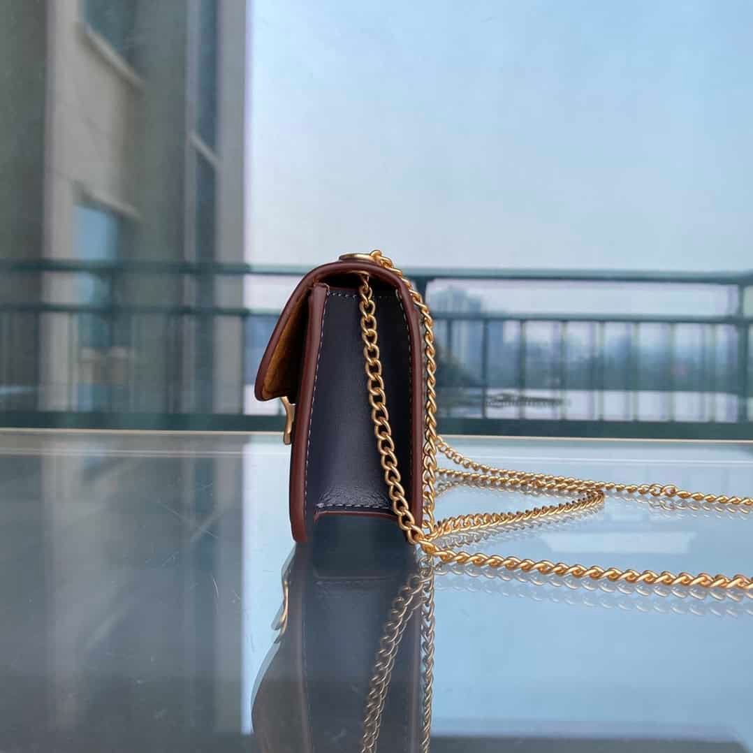 Coach Chambray's New Baguette Chain Bag - Dark Blue 71013 | Sandra Bags - Image 4