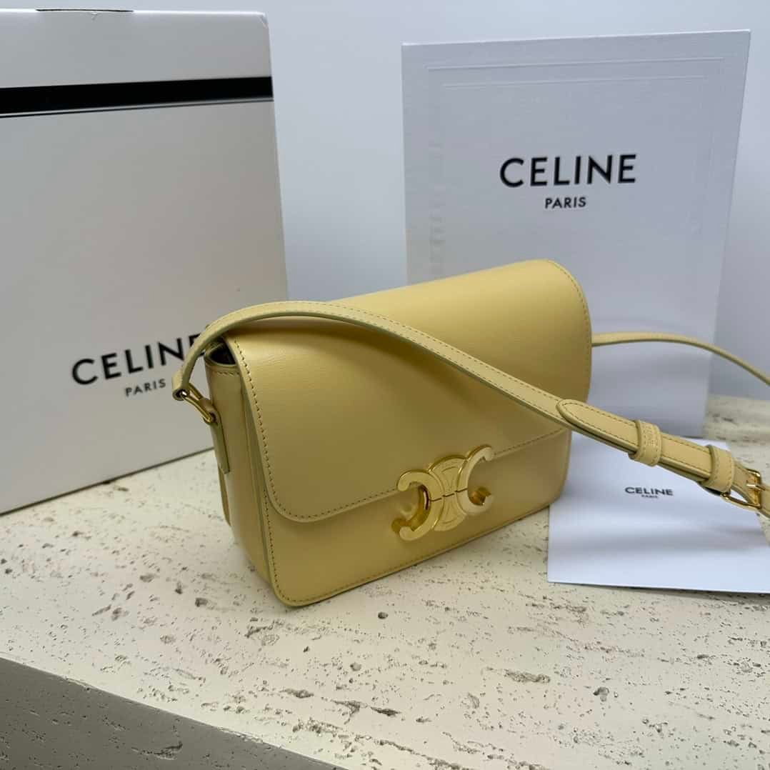 Celine Teen Triomphe Calfskin Handbag - Golden 25543 | Sandra Bags - Image 5