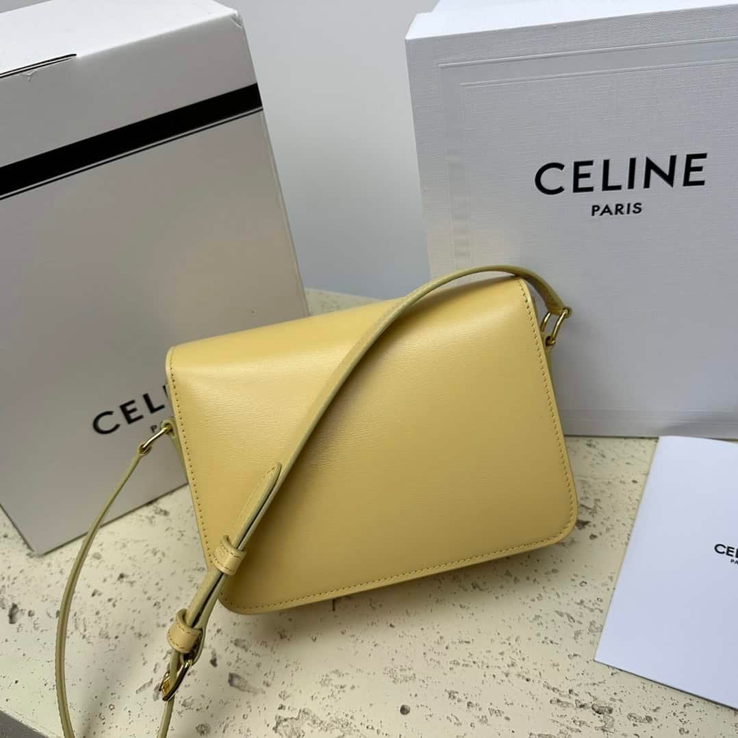 Celine Teen Triomphe Calfskin Handbag - Golden 25543 | Sandra Bags - Image 4