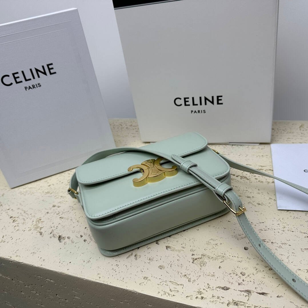 Celine Teen Triomphe Calfskin Handbag - Light Green 72892 | Sandra Bags - Image 4
