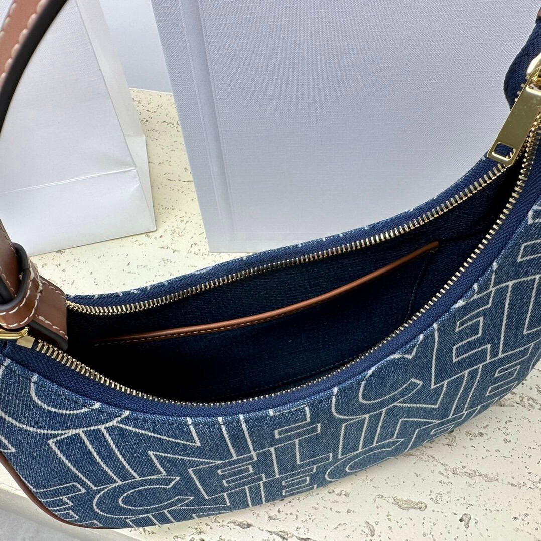 Celine Ava Letter Logo All-over Printed Fabric Strap Handbag - Blue 33417 | Sandra Bags - Image 2