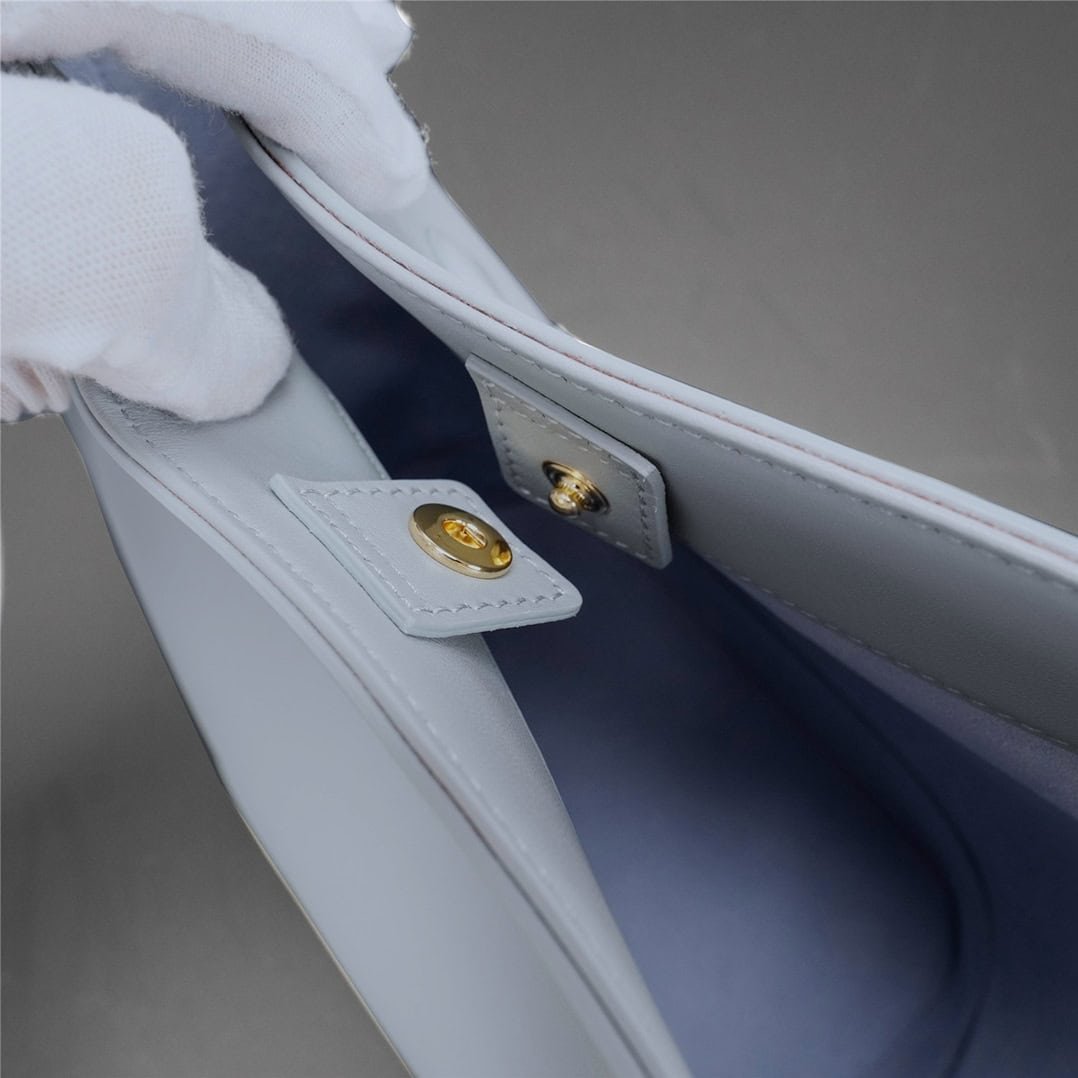 Celine Cuir Triomphe Small Smooth Cow Leather Bucket Bag - Blue 41036 | Sandra Bags - Image 2