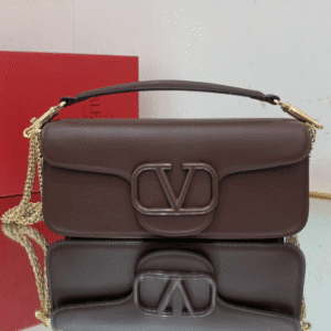 Valentino New Loco Baguette Handbag - Maroon 75089 | Sandra Bags