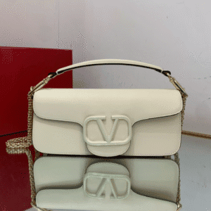Valentino New Loco Baguette Medium Handbag - Off White 67277 | Sandra Bags