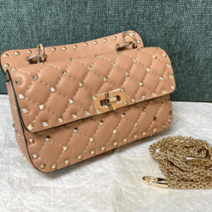 Valentino Medium Sheepskin Classic Studded Handbag - Beige 90002 | Sandra Bags