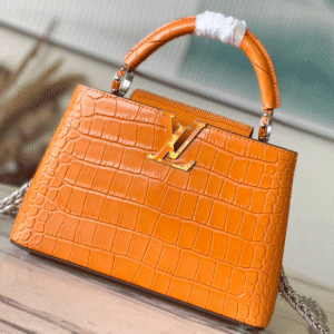 Louis Vuitton Orange Small Crocodile Handbag 98644 | Sandra Bags