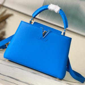 Louis Vuitton Capucines Taurillon Medium Handbag - Blue Ostrich 56217 | Sandra Bags