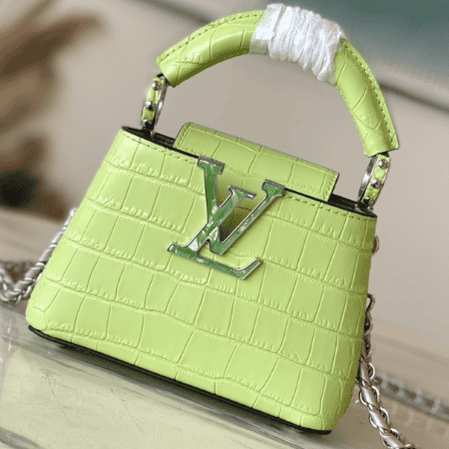 Louis Vuitton Lime Green Super Mini Crocodile Handbag 10992 | Sandra Bags