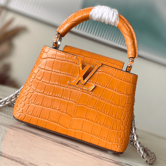 Louis Vuitton Orange Mini Crocodile Handbag 64673 | Sandra Bags