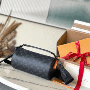 Louis Vuitton Soft Polochon PM Monogram Eclipse Handbag - Black 72109 | Sandra Bags