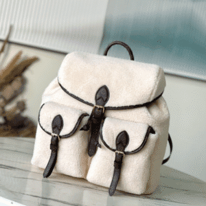 Louis Vuitton Backpack Shearling Handbag - White 67981 | Sandra Bags