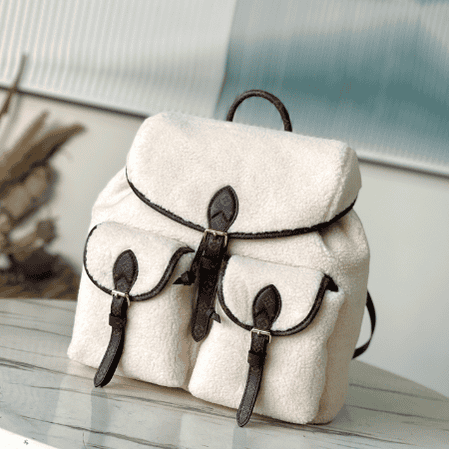 Louis Vuitton Backpack Shearling Handbag - White 67981 | Sandra Bags