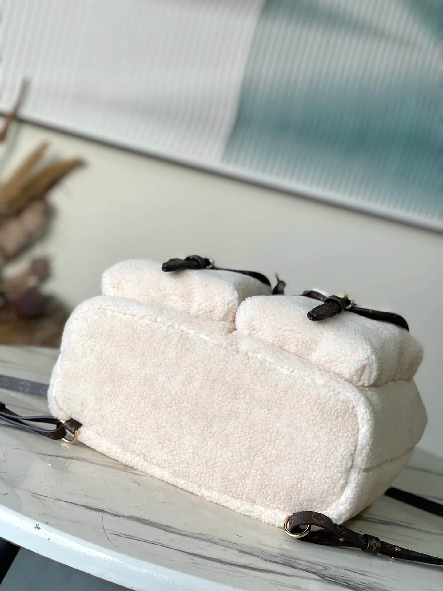 Louis Vuitton Backpack Shearling Handbag - White 67981 | Sandra Bags - Image 2