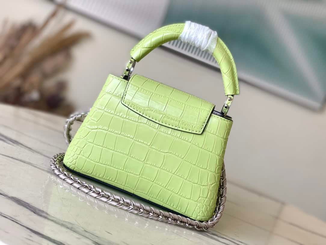 Louis Vuitton Lime Green Mini Crocodile Handbag 43475 | Sandra Bags - Image 3