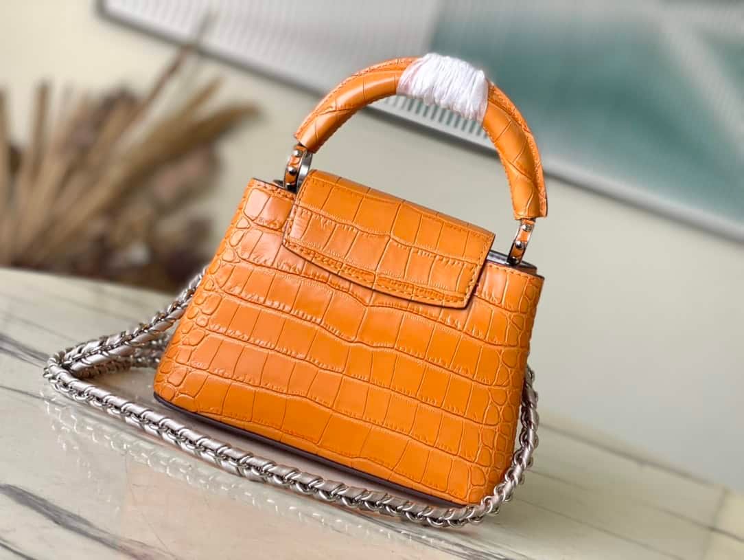 Louis Vuitton Orange Mini Crocodile Handbag 64673 | Sandra Bags - Image 3