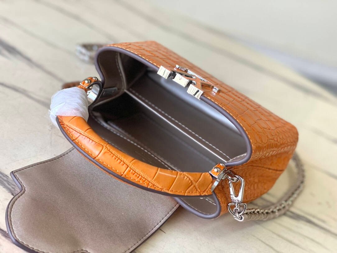 Louis Vuitton Orange Mini Crocodile Handbag 64673 | Sandra Bags - Image 4