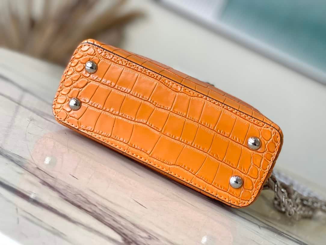 Louis Vuitton Orange Mini Crocodile Handbag 64673 | Sandra Bags - Image 5