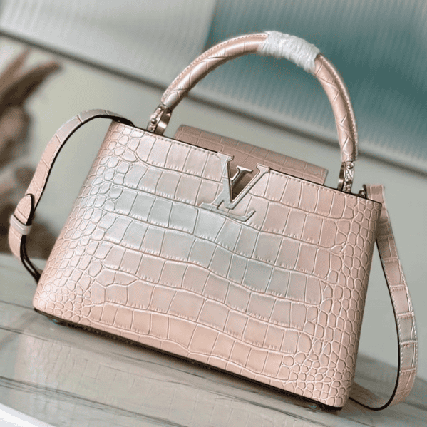 Louis Vuitton Sahara Crocodile Pattern Large Handbag - Gold Powder 39116 | Sandra Bags