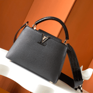 Louis Vuitton Caucine Crocodile Handle Handbag - Black 56473 | Sandra Bags