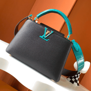 Louis Vuitton Caucine Crocodile Handle Handbag - Blue 41305 | Sandra Bags