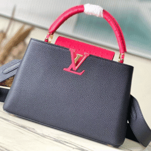 Louis Vuitton Ostrich Pattern Capucines Large Handbag - Black Red 91972 | Sandra Bags