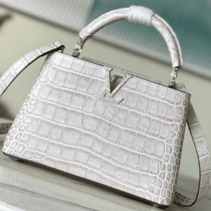 Louis Vuitton Sahara Crocodile Pattern Medium Handbag - White 32267 | Sandra Bags