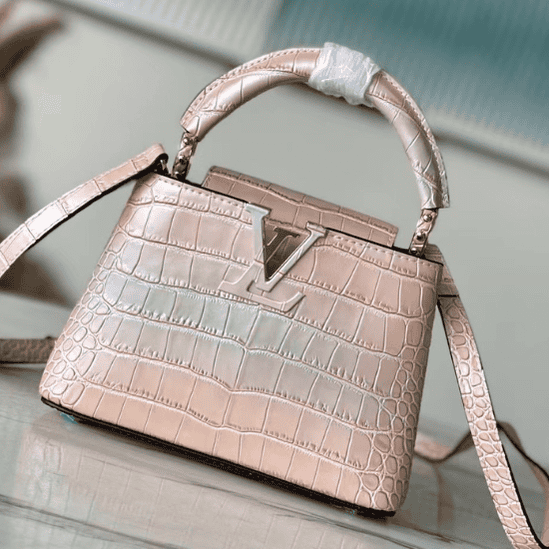 Louis Vuitton Sahara Crocodile Pattern Mini Handbag - Gold Powder 93132 | Sandra Bags