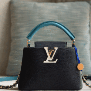 Louis Vuitton Taurillon Leather Capucines BB Mini Bag -  Black/Blue 10861 | Sandra Bags