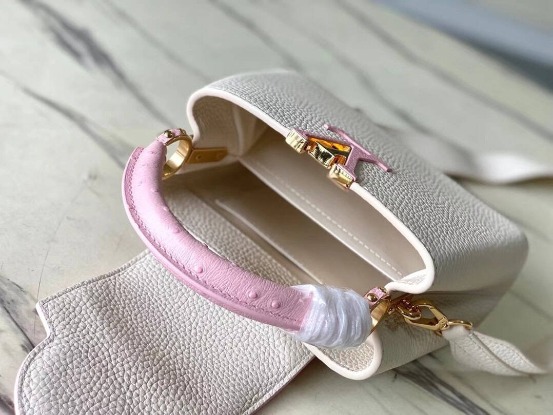 Louis Vuitton Ostrich Pattern Capucines Small Handbag - Pink White 37771 | Sandra Bags - Image 2