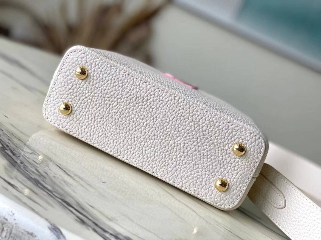 Louis Vuitton Ostrich Pattern Capucines Small Handbag - Pink White 37771 | Sandra Bags - Image 3