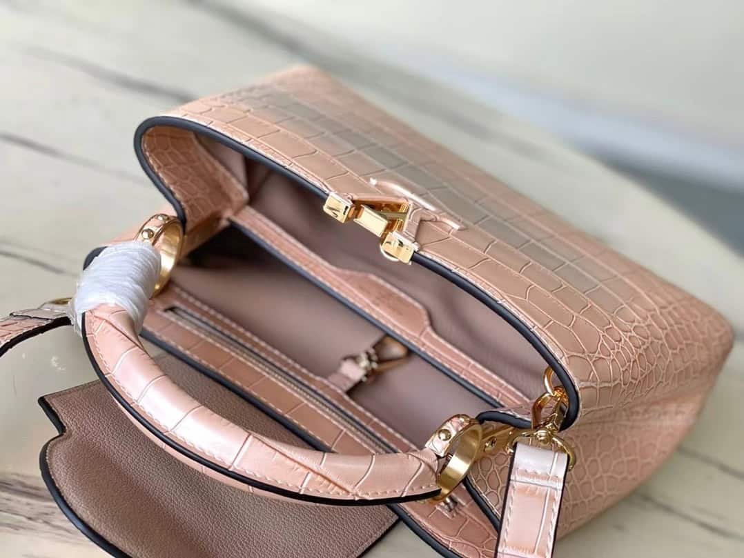 Louis Vuitton Sahara Crocodile Pattern Medium Handbag - Gold Powder 83702 | Sandra Bags - Image 2