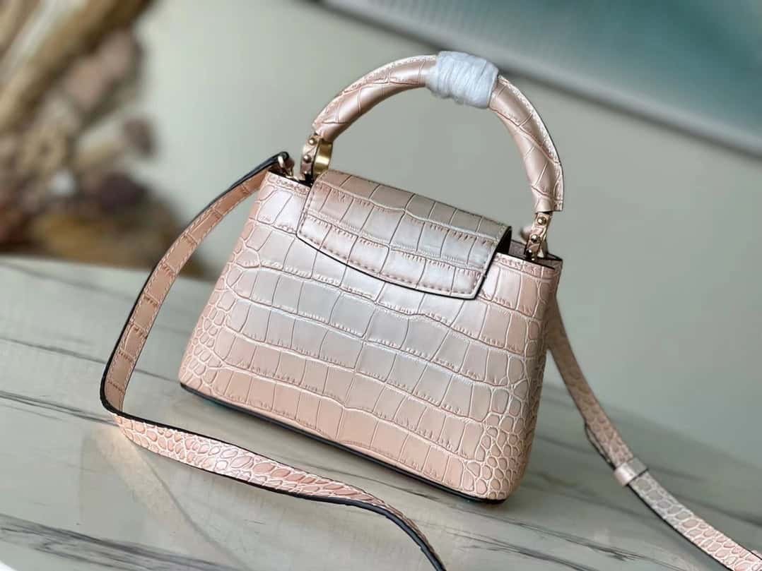 Louis Vuitton Sahara Crocodile Pattern Mini Handbag - Gold Powder 93132 | Sandra Bags - Image 4